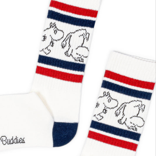 MOOMIN MEN'S RETRO SOCKS - WHITE/RED/BLUE