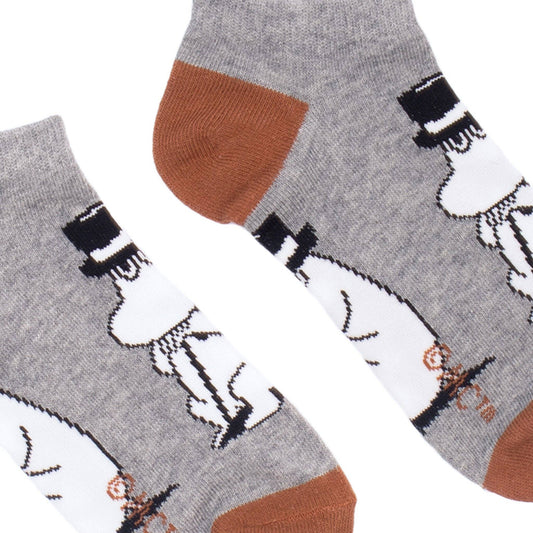 MOOMIN MEN'S ANKLE SOCKS, MOOMINPAPPA - GREY/BROWN