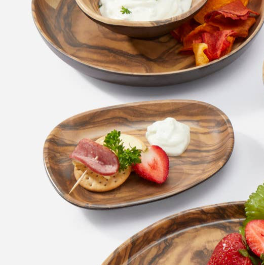 APPETIZER PLATE, MELAMINE - BROWN