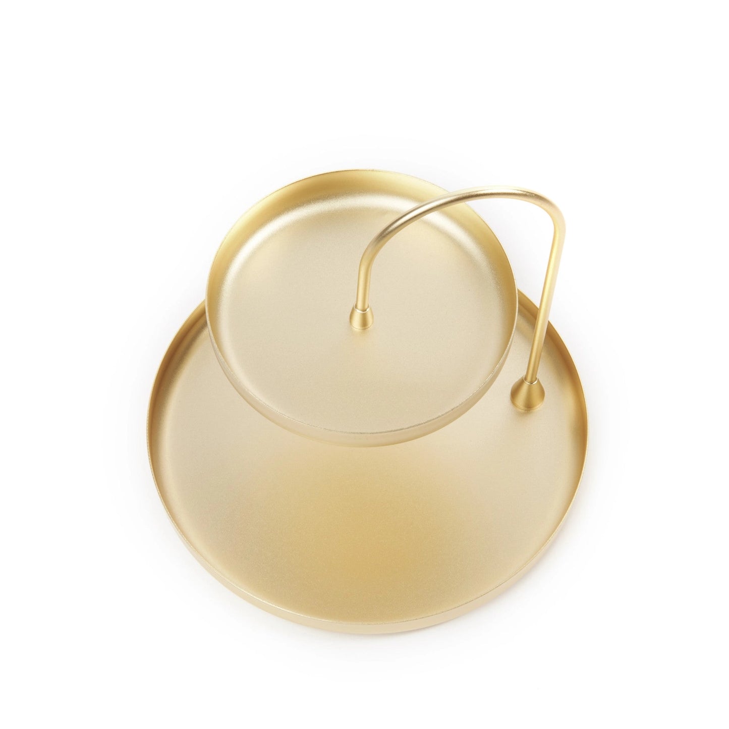 TRAY/TWO TIERED, POISE - BRASS
