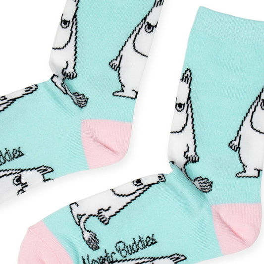 MOOMIN WOMEN'S SOCKS, GRUMPY - TURQUOISE/PINK