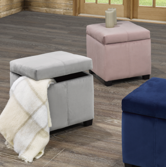 20% OFF! STORAGE OTTOMAN OONA - BLUSH