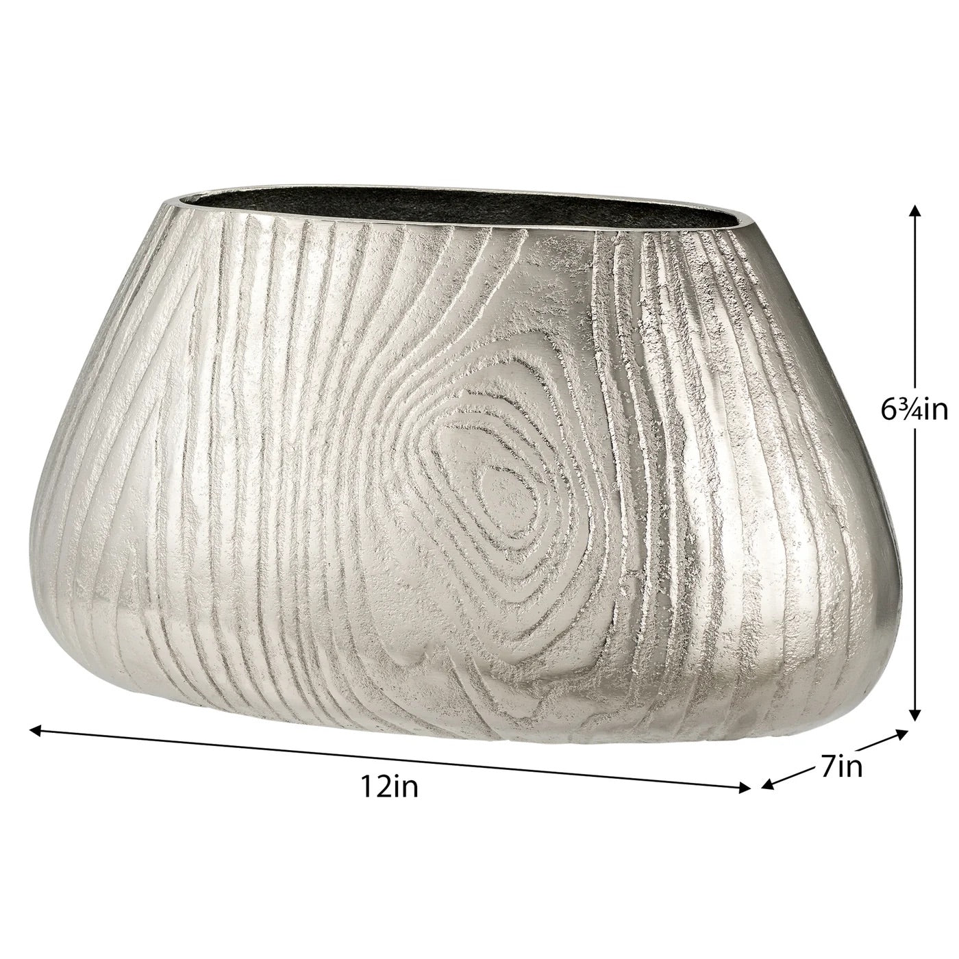 VASE ALUMINIUM BARK - SILVER