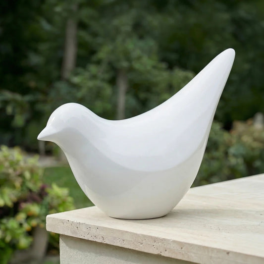FINCH BIRD - POLYSTONE, SHINY WHITE