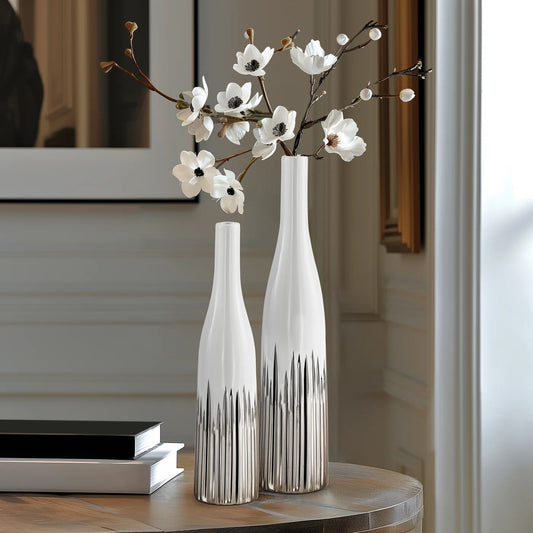 VASE, BOTTLE SHAPED - CERAMIC