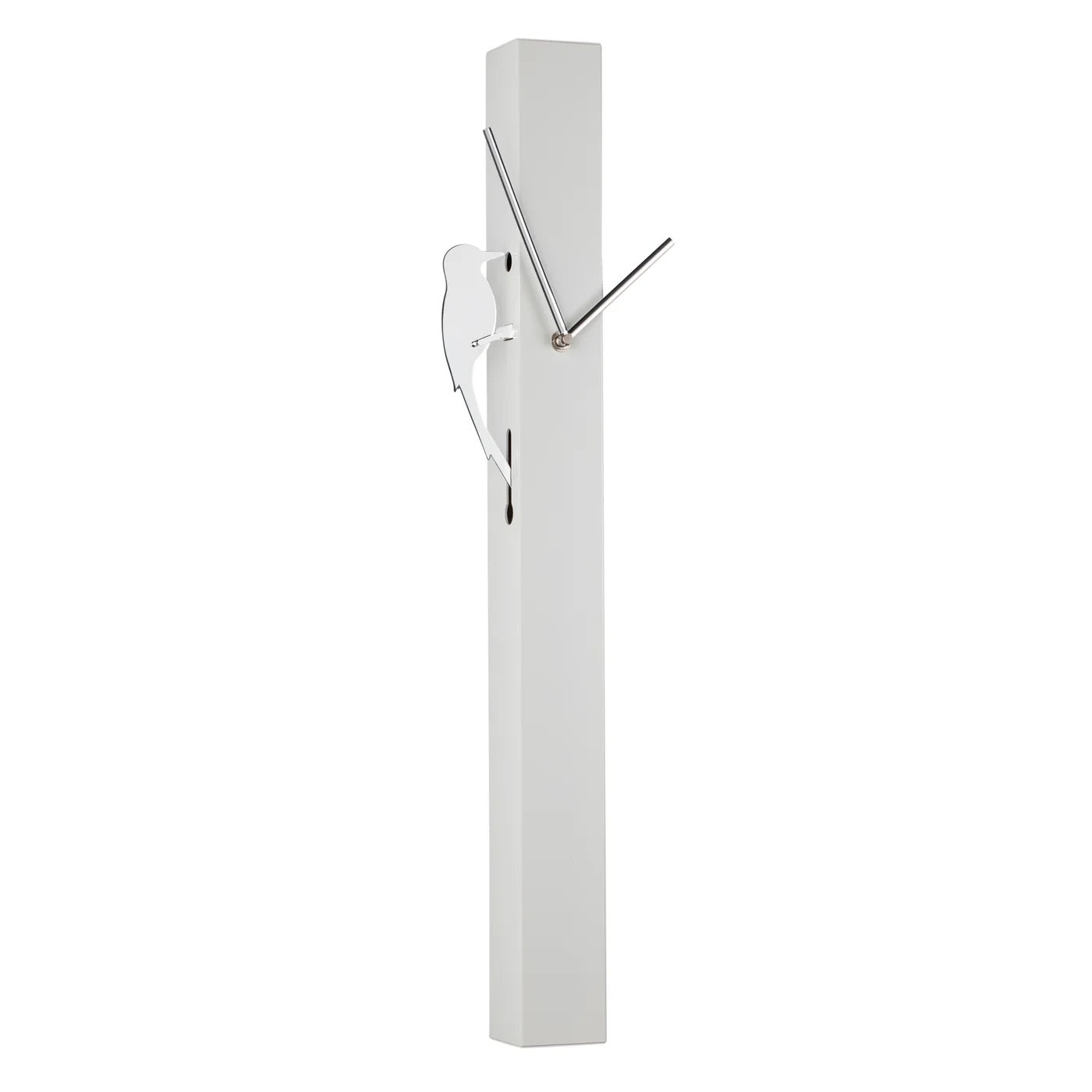 CLOCK, MOTION BIRD - WHITE