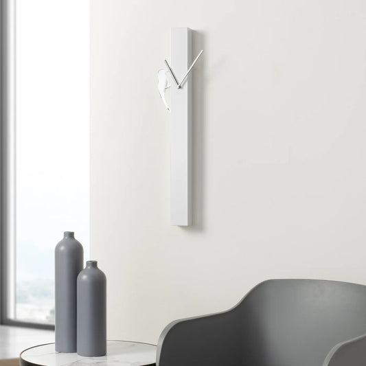 CLOCK, MOTION BIRD - WHITE