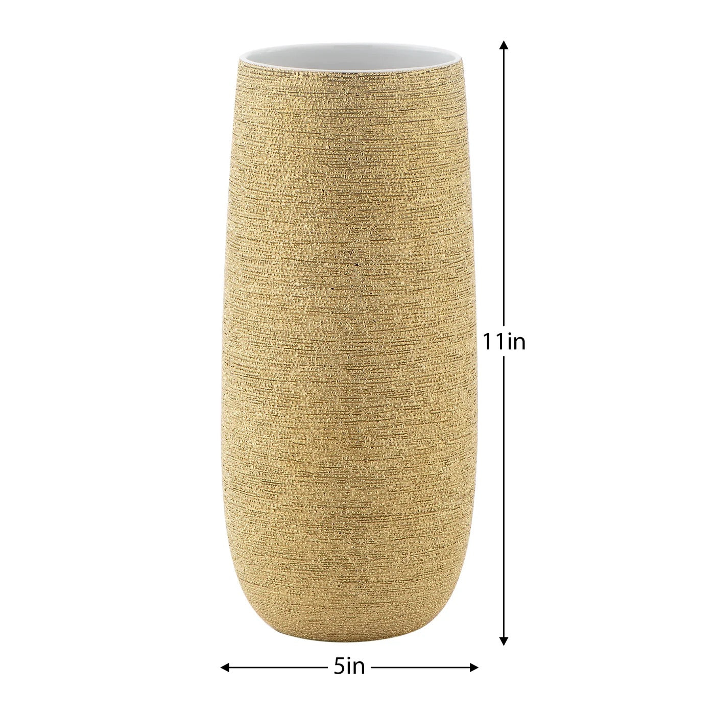 VASE, TEXTURED - GOLD SPUN