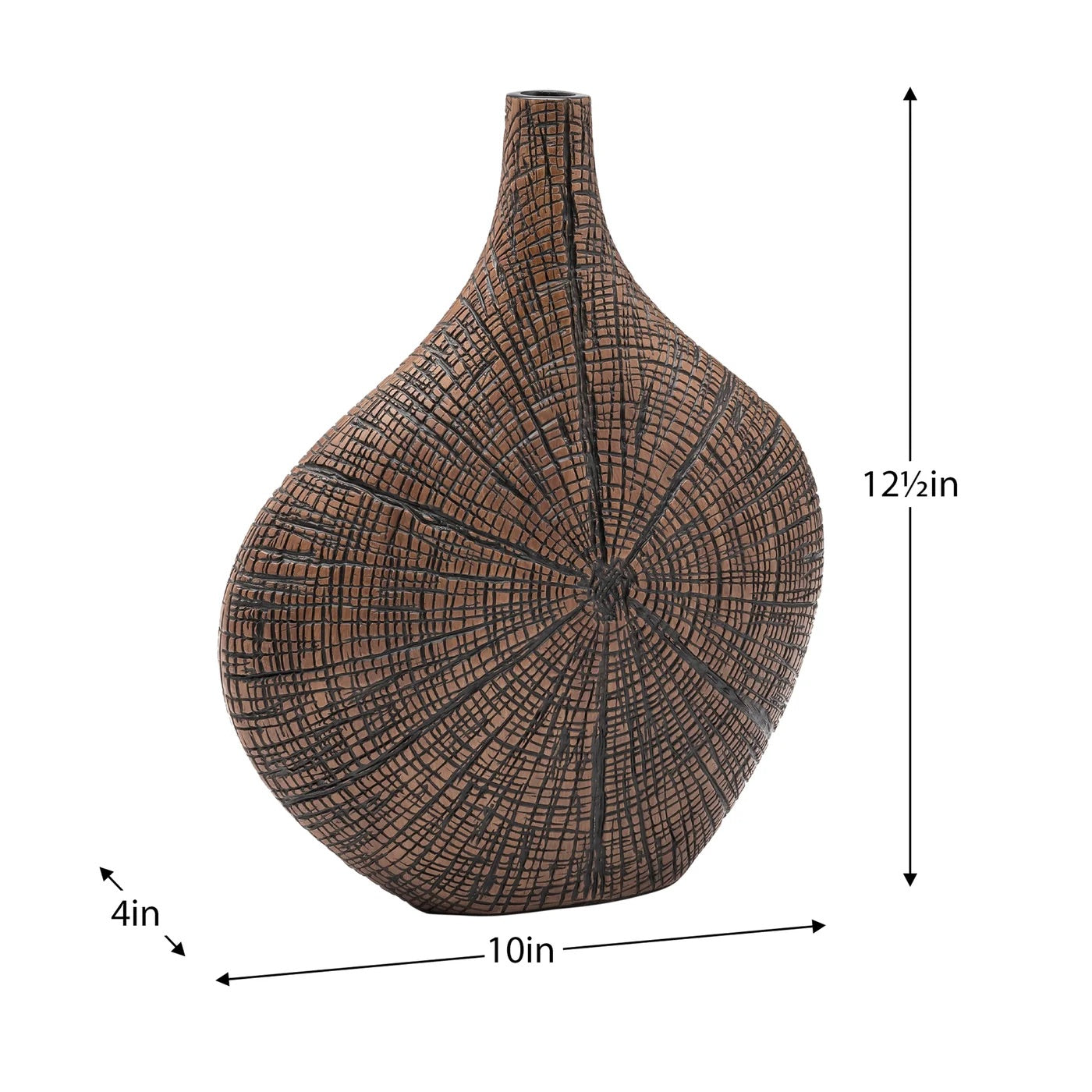 VASE RADIANT BARK - BROWN