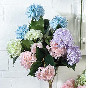 HYDRANGEA BRANCH, REAL TOUCH - 6 BLOOM, SMALL