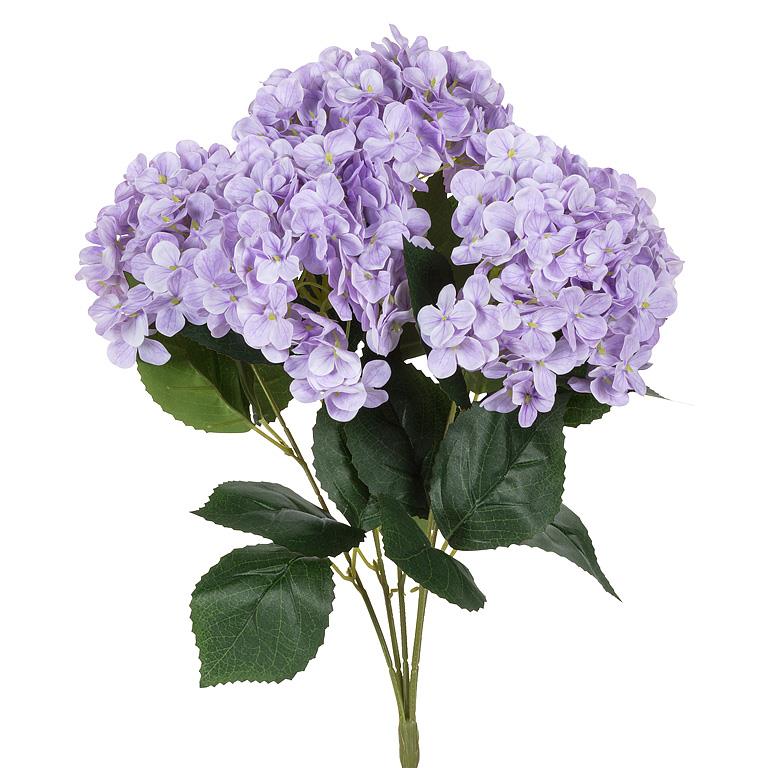 HYDRANGEA BOUQUET, REAL TOUCH - 5 BLOOM, PURPLE