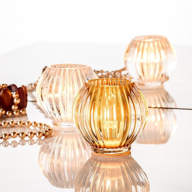 CANDLE HOLDER, REVERSIBLE (TAPER/TEALIGHT) - CLEAR