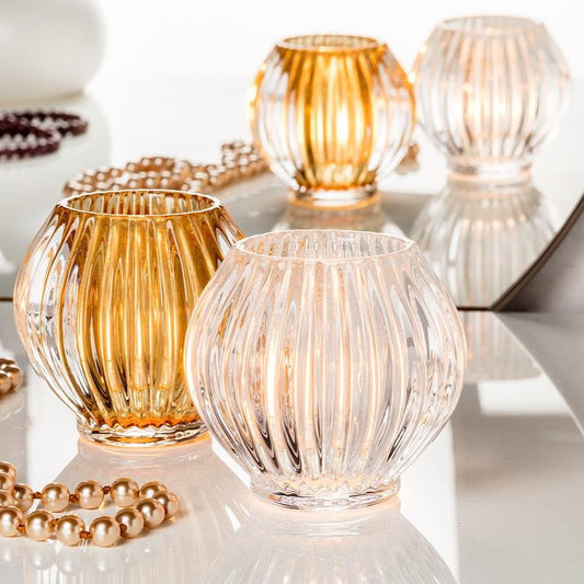 CANDLE HOLDER, REVERSIBLE (TAPER/TEALIGHT) - CLEAR