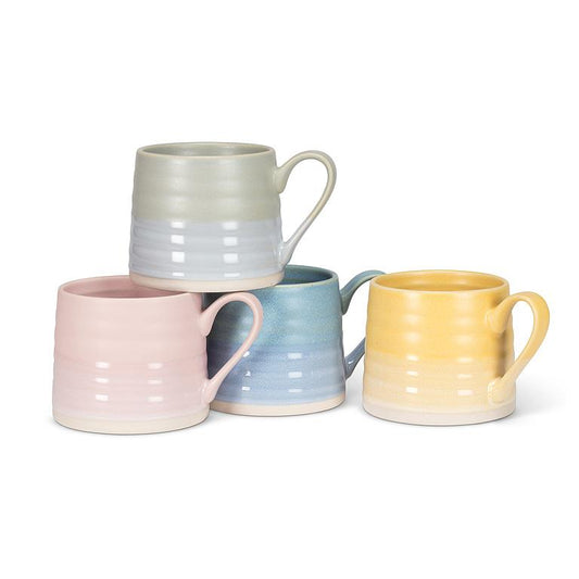 MUG, RIDGED - YELLOW