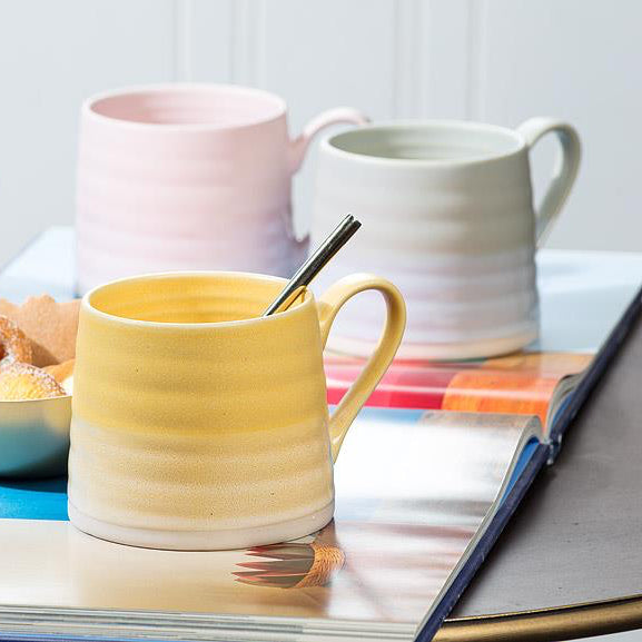 MUG, RIDGED - LIGHT PINK