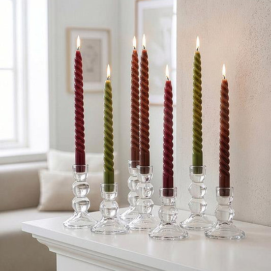 CANDLE, TIGHT SPIRAL - BURGUNDY