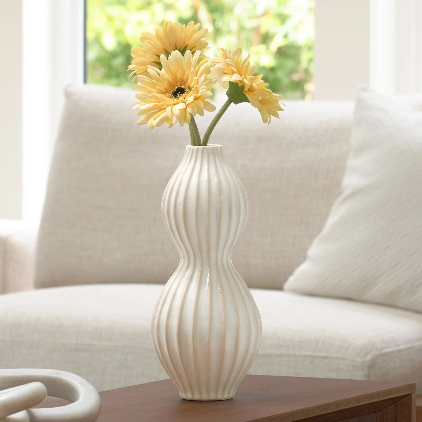 VASE, DOUBLE GOURD - WHITE