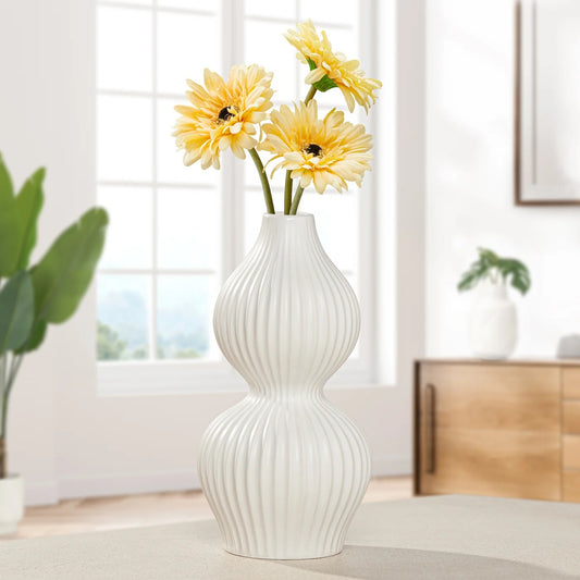 VASE, DOUBLE GOURD - WHITE