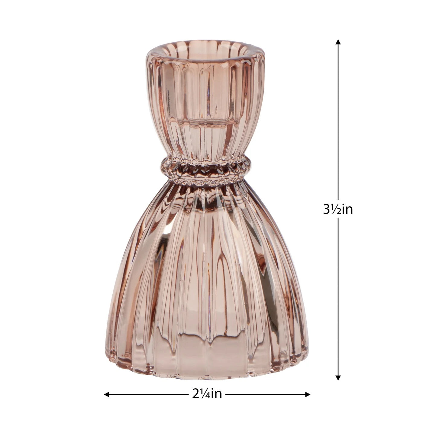 CANDLE HOLDER - FACETED GLASS