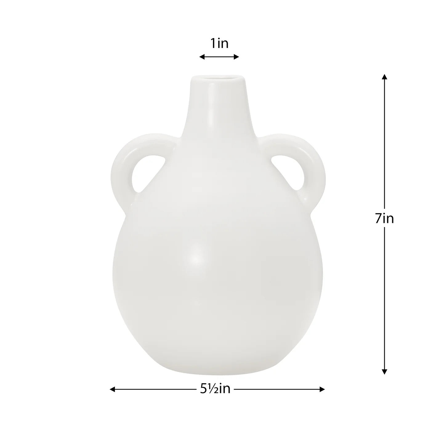 VASE / MATTE WHITE, MEDIUM - CERAMIC (7")