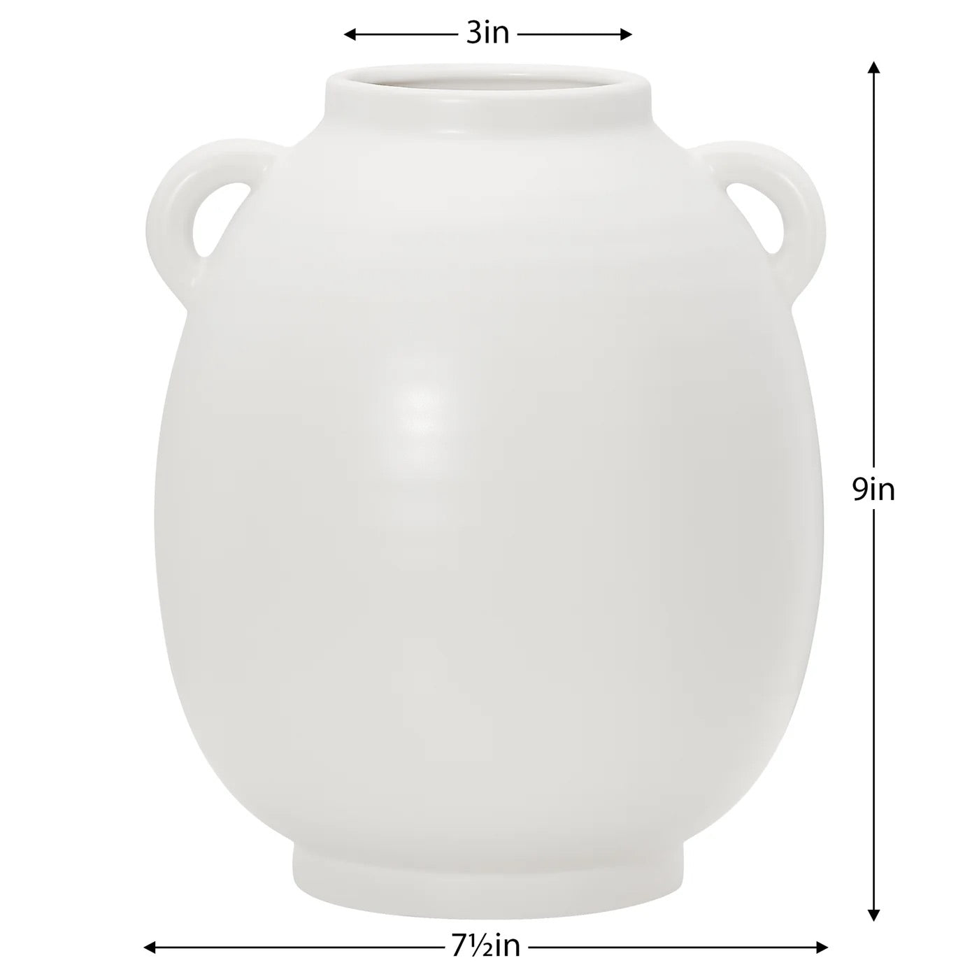 VASE / MATTE WHITE, LARGE - CERAMIC (9")