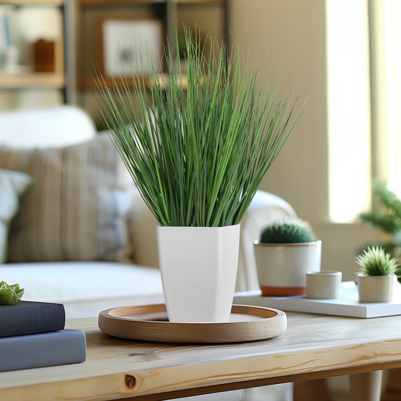 FAUX POTTED PLANT - ONION GRASS