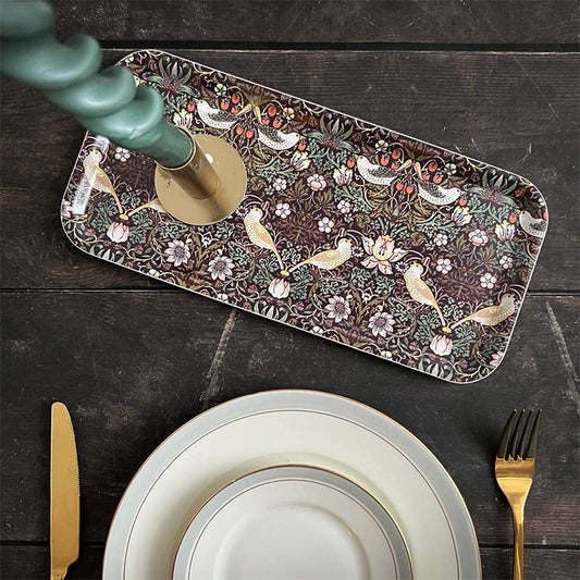 TRAY, WILLIAM MORRIS - STRAWBERRY THIEF, BORDEAUX