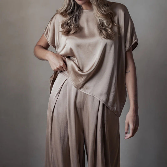 PANTS SHINE, SATIN LUXE - POWDER