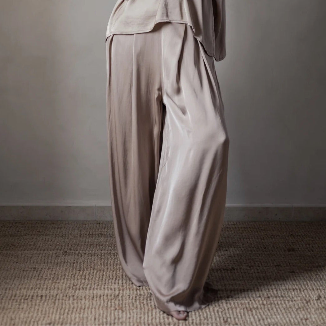 PANTS SHINE, SATIN LUXE - POWDER