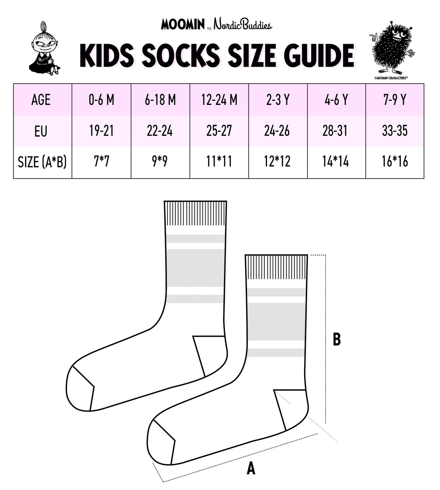 MOOMIN BABY SOCKS, MOOMINTROLL (DOUBLE PAK)