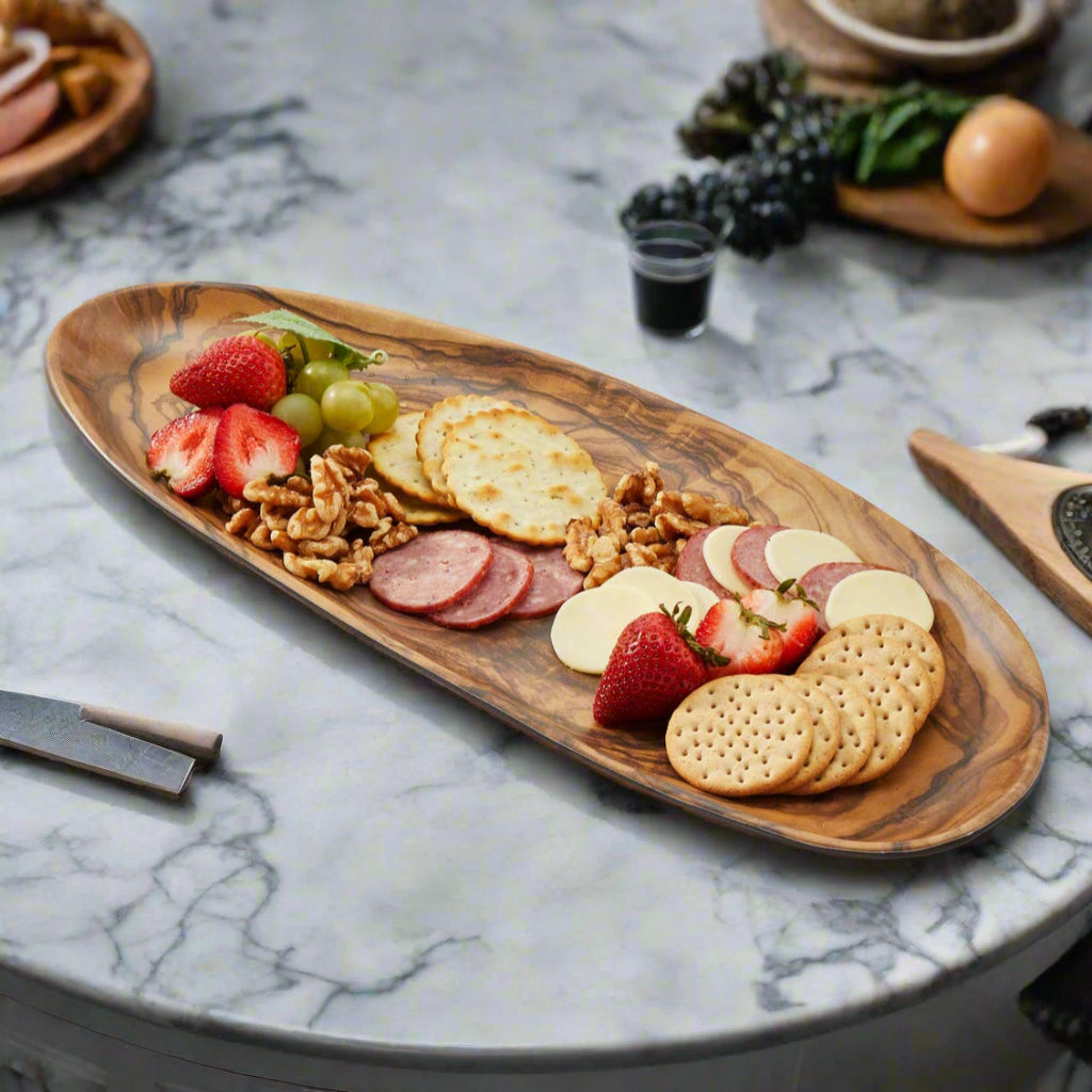 SERVING PLATE, MELAMINE - BROWN