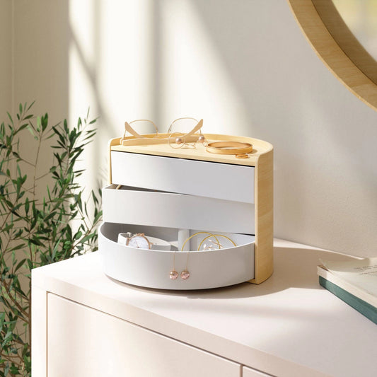 STORAGE BOX, MOONA - WHITE/NATURAL