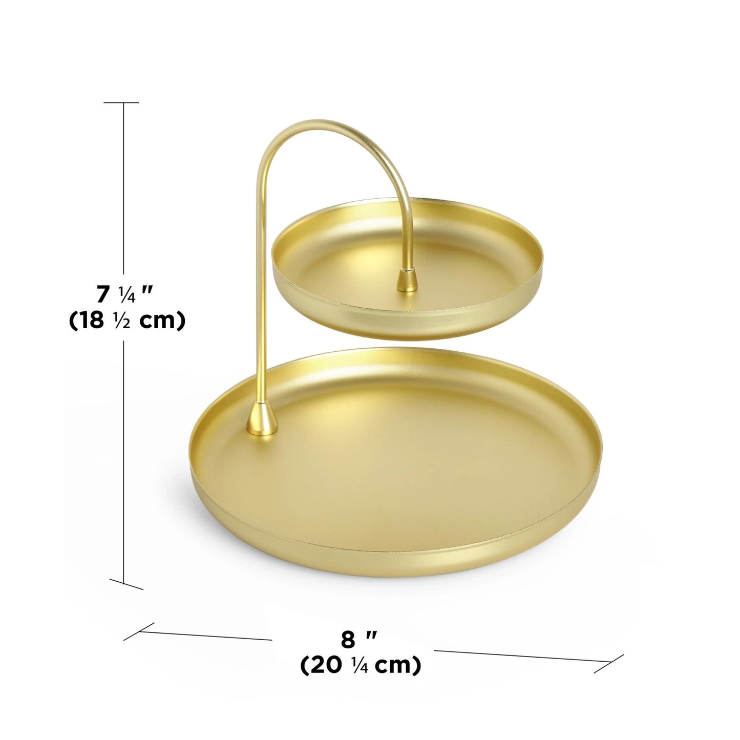TRAY/TWO TIERED, POISE - BRASS