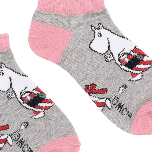 MOOMIN WOMEN'S ANKLE SOCKS, MOOMINMAMMA - GREY/PINK