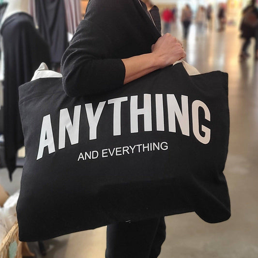 TOTE BAG - ANYTHING AND EVERYTHING, BLACK