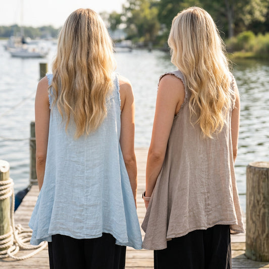 TOP LINEN - FRAY EDGE