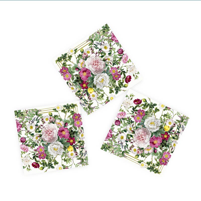 NAPKINS, LUNCHEON - ROSE FLOWER GARDEN