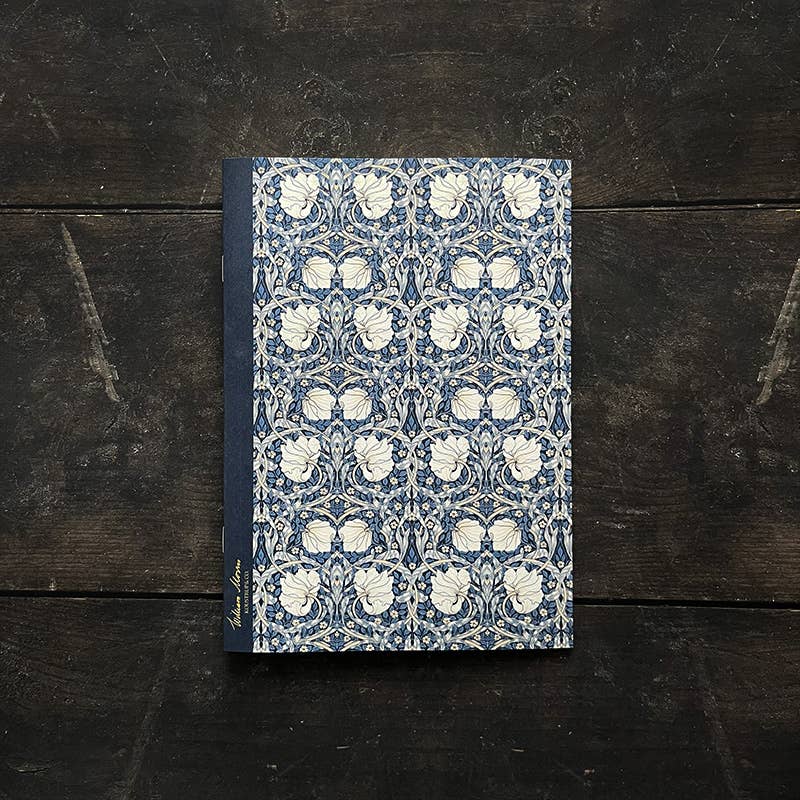 NOTEBOOK, WILLIAM MORRIS - PIMPERNEL PATTERN, DARK BLUE