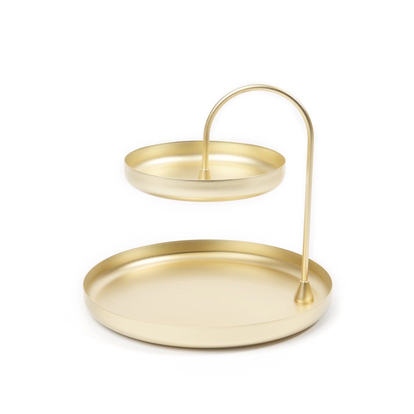 TRAY/TWO TIERED, POISE - BRASS