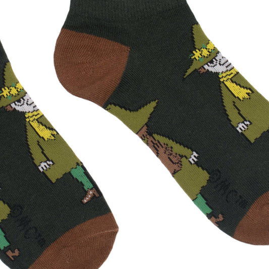 MOOMIN MEN'S ANKLE SOCKS, SNUFKIN - GREEN/BROWN