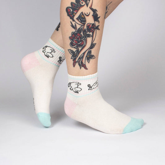 MOOMIN WOMEN'S RETRO SOCKS - WHITE/PINK/MINT