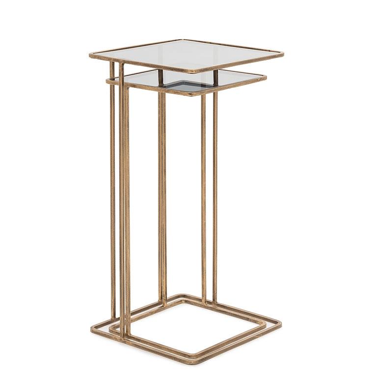 50% OFF! ACCENT TABLE LINDA - ANTIQUE GOLD/BLACK