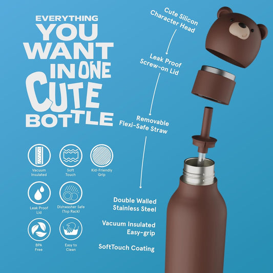 BESTIE WATER BOTTLE - BROWN BEAR