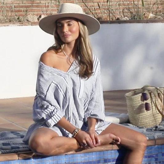 TUNIC LINEN, BELMONT - BLUE STRIPE