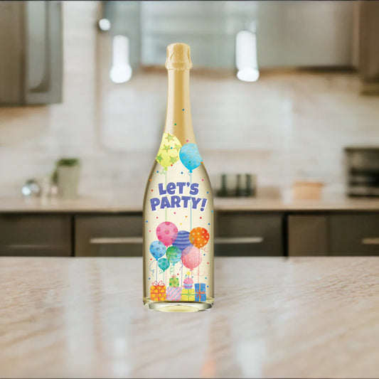 CHAMPAGNE CARD - HAPPY BD, LET'S PARTY