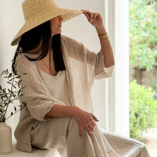 JACKET LINEN, CASTILLO - SAND