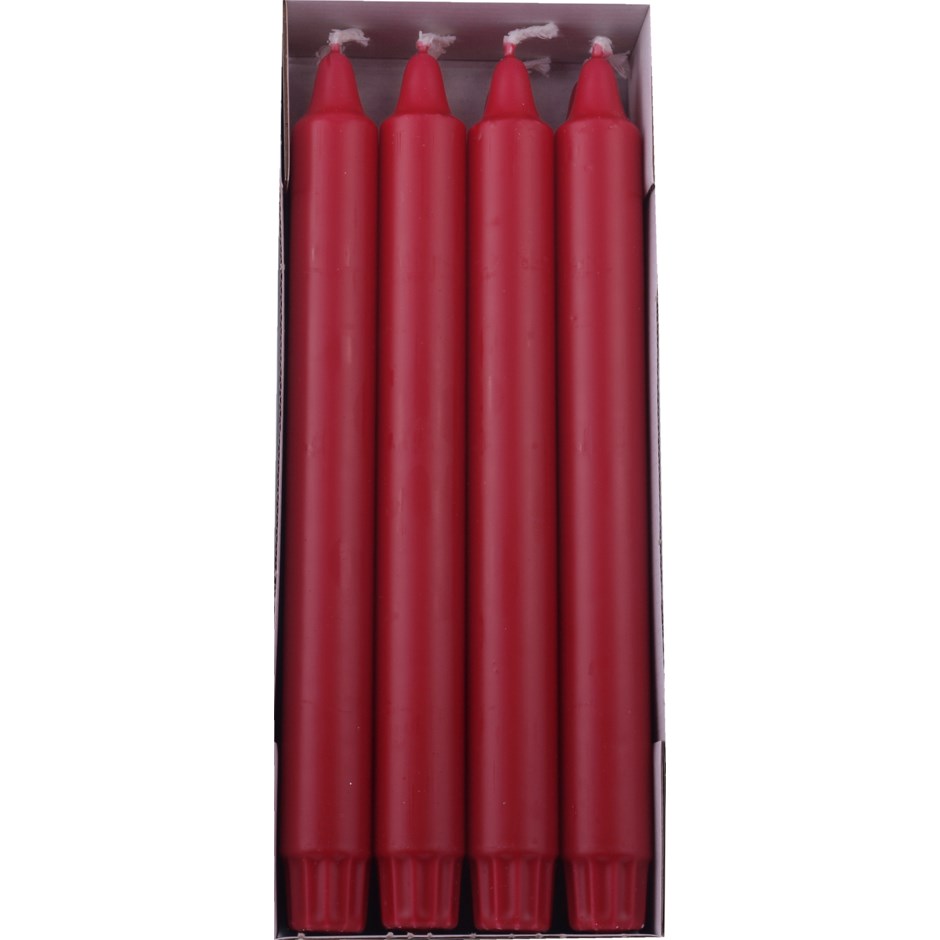 DANISH CANDLE, PILLAR - DARK RED 10"H