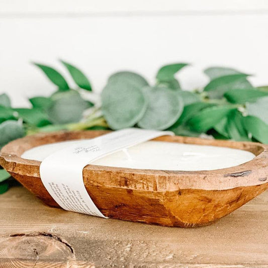 OVAL DOUGH BOWL CANDLE - CINNAMON BUN