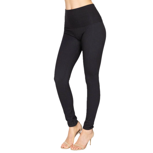 JEGGINGS, TUMMY TUCK DENIM - BLACK