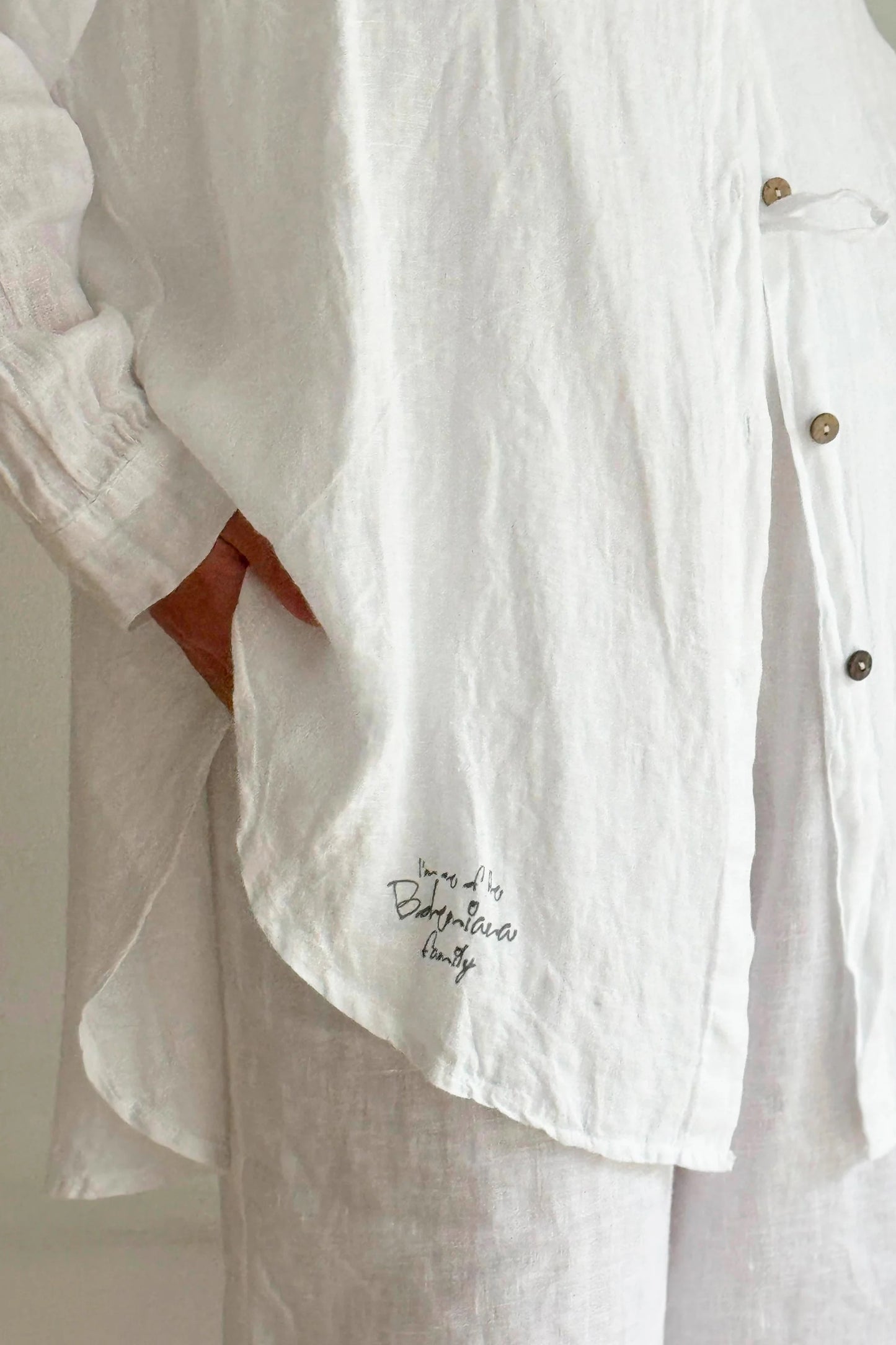 SHIRT LINEN, EASY DAYS - WHITE